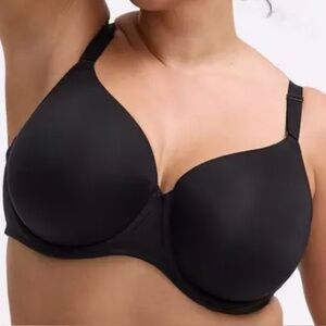 Torrid Everyday Wire-Free Lightly Lined Bra 42 DD Rich Black Smooth 360 Back NWT